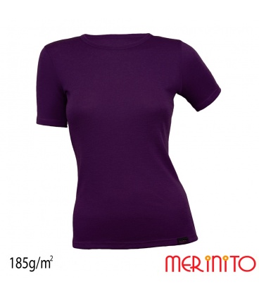 Tricou maneca scurta de dama 100% merino 185g