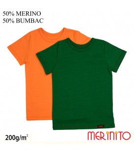 Tricou copii Merinito 200g 50% lana merinos 50% bumbac