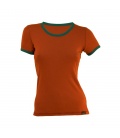 Tricou merino portocaliu-verde dama