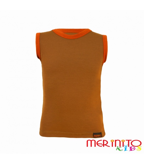 Merino wool tank for kids - beige