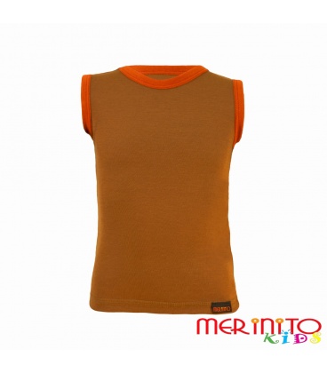 Merino wool tank for kids - beige
