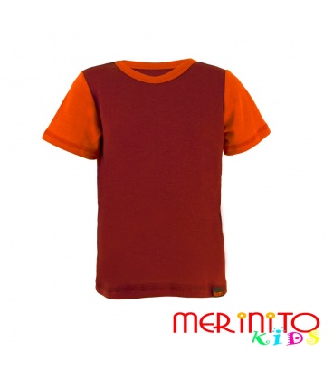 Merino wool tshirt short sleeve for kids - purple
