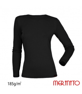 Tricou dama cu maneca lunga lana merinos 185g