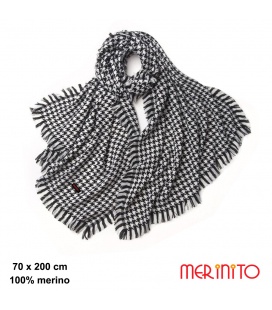 Fular Merinito Black/White 70X200 cm 100% lana merinos
