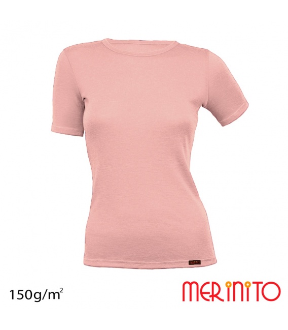 Tricou dama maneca scurta lana merinos 150