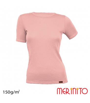 Tricou dama maneca scurta lana merinos 150