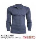 Bluza barbateasca Merinito HalfZip Thermal Tech 240-280g/mp