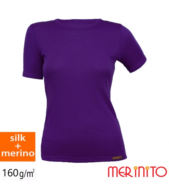 Tricou maneca scurta 70% matase 30% merino 150g/mp
