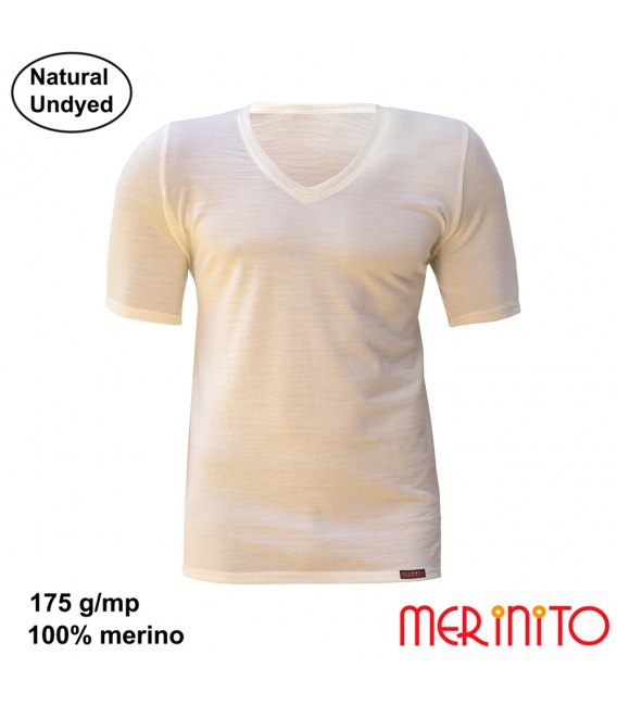 Tricou barbatesc Merinito Natural Undyed  175g 100% lana merinos