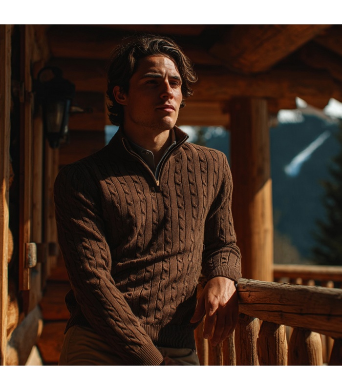 ▷ Pulover de lana Merinito barbati Cable Knit