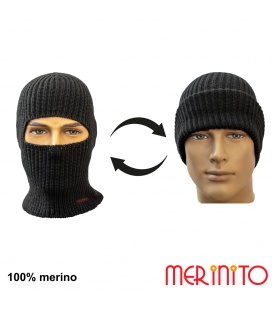 Caciula Merinito 2 in 1 Beanie/Balaclava 100% lana merinos