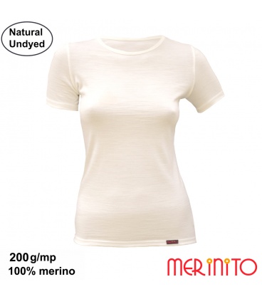 Tricou dama Merinito Natural Undyed  175g 100% lana merinos