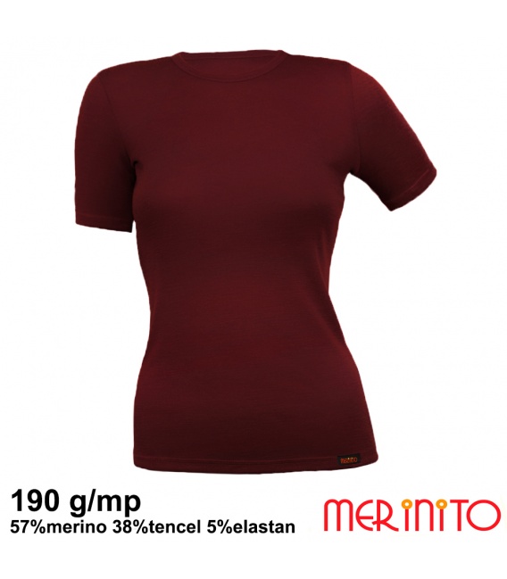 Tricou dama Merinito 190g 57% merino 38% tencel 5% elastan