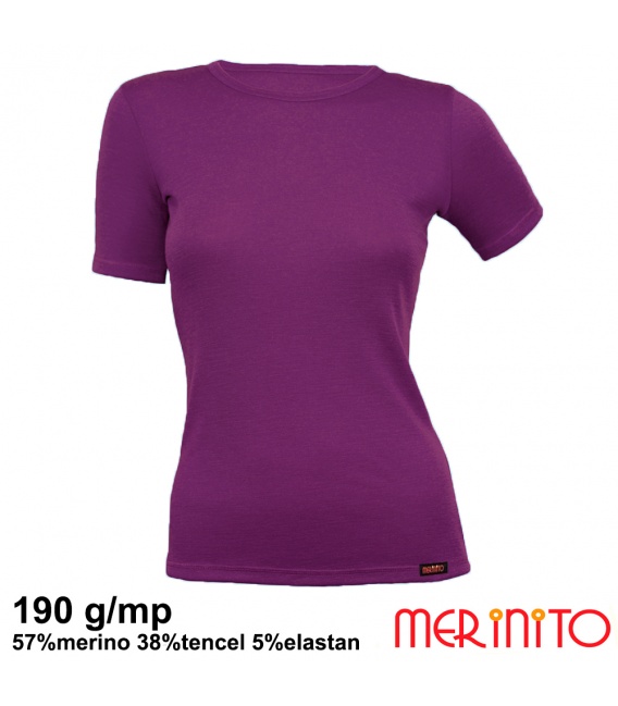 Tricou dama Merinito 190g 57% merino 38% tencel 5% elastan