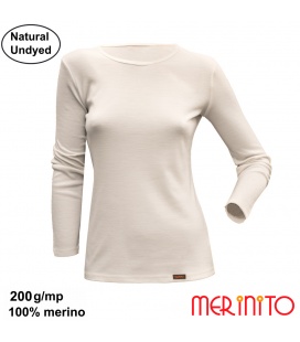 Tricou dama Merinito Natural Undyed  200g 100% lana merinos