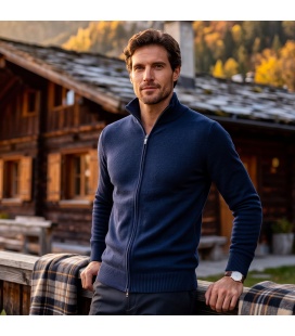 Pulover barbati Merinito Full Zip 90% merino 10% casmir